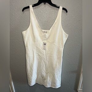 NWT Abercrombie White Linen Mini Dress - Size XL Tall